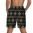 thumbnail image 4 of Goofa Mardi Gras Fleur de Lis Printed Men's Swim Trunks Board Shorts Quick Dry Mens Swimming Trunks with Compression Liner,Breathable Fit Hawaii Beach Shorts-Small, 4 of 9