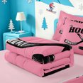 thumbnail image 5 of Erosebridal White Hockey Stick Zipper Queen Comforter Set with Fitted Sheet and 2 Pillowcases,Modern Ice Skater Zipper Bedding Set,Pink Reversible,4-Piece, 5 of 7