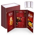 thumbnail image 1 of Wechef 30 Pack Menu Covers 8.5x14inches Triple Fold 6 view double stitch Book Restaurant Cafe Page, 1 of 9