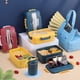 thumbnail image 3 of Matsuzay Fiambrera aislante con tapa, contenedor de alimentos de 3 compartimentos para niños, fiambrera de plástico de 1 capa, viaje de Picnic escolar Mostrada Azul oscuro Matsuzay HA067596-01, 3 of 6