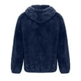 thumbnail image 3 of Brondbend Men Coat Men’s Jacket Hooded Long Sleeved Zipper Pocket Outerwear Solid Color Casual Jacket Loose Fit Travel Tops Navy, 3 of 5