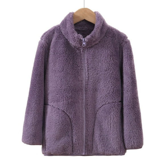 LYMAYTER Kids Unisex Jacket Boys Girls Fleece Warm Outerwear Toddler Fall Winter Cardigan Coat for 4-15 Years