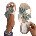 thumbnail image 4 of Green Women'S Flat Slippers Bowknot Round Toe Open Toe Comfort Non-Slip Versatile For Home Indoor Outdoor Daily Wear Footwear Size 42, 4 of 8