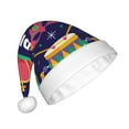 thumbnail image 2 of Cauagu Happy Mardi Gras for Adult Christmas Hat,1-Pack Xmas Holiday Hat Santa Hat for Women & Men Festive Headwear Accessories Fit for Christmas/New Year/Party, 2 of 6