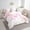 Pink M, variant on Erosebridal Monogrammed Bedding Sets Twin Size, Pink Rose Bedding Accessories, Initial Letter M Decor, Reversible 7pcs