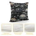 thumbnail image 4 of Orinice Skulls Graphic Decorative Throw Pillow Cover for Home Couch Living Room Bed Sofa Zipper Closure Aesthetic Decorative 1PC 24x24in, 4 of 5