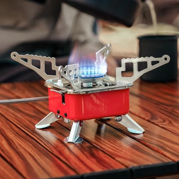 Generic Ultralight Backpacking Stove, Portable Folding Camping Gas Burner for Outdoor Hiking and Cooking