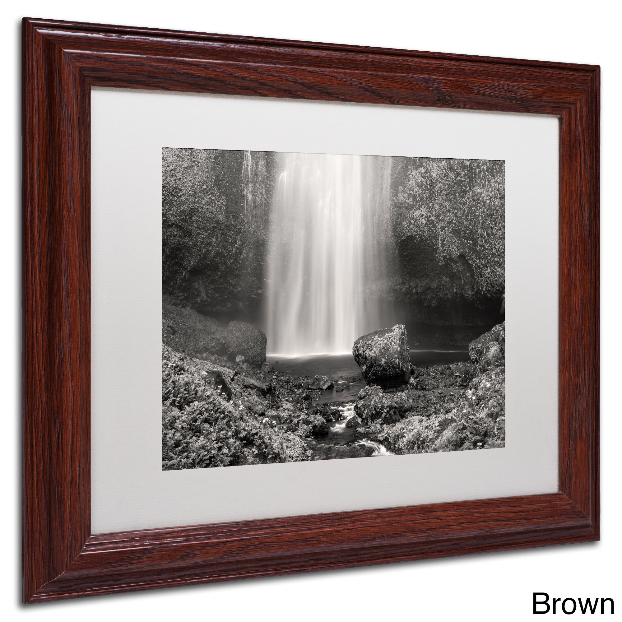 Trademark Fine Art "Multnomah BW" Canvas Art by Pierre Leclerc, White Matte/Black Frame