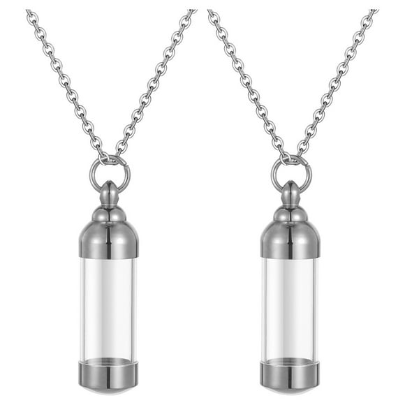 2pcs Pet Urn Necklaces Pet Cremation Necklace Pet Ashes Pendant Ashes Keepsake Necklace