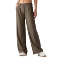 thumbnail image 1 of Pantalones de trabajo Willit de pierna ancha y cintura alta para mujer, color marrón rojizo, XXL, 1 of 6