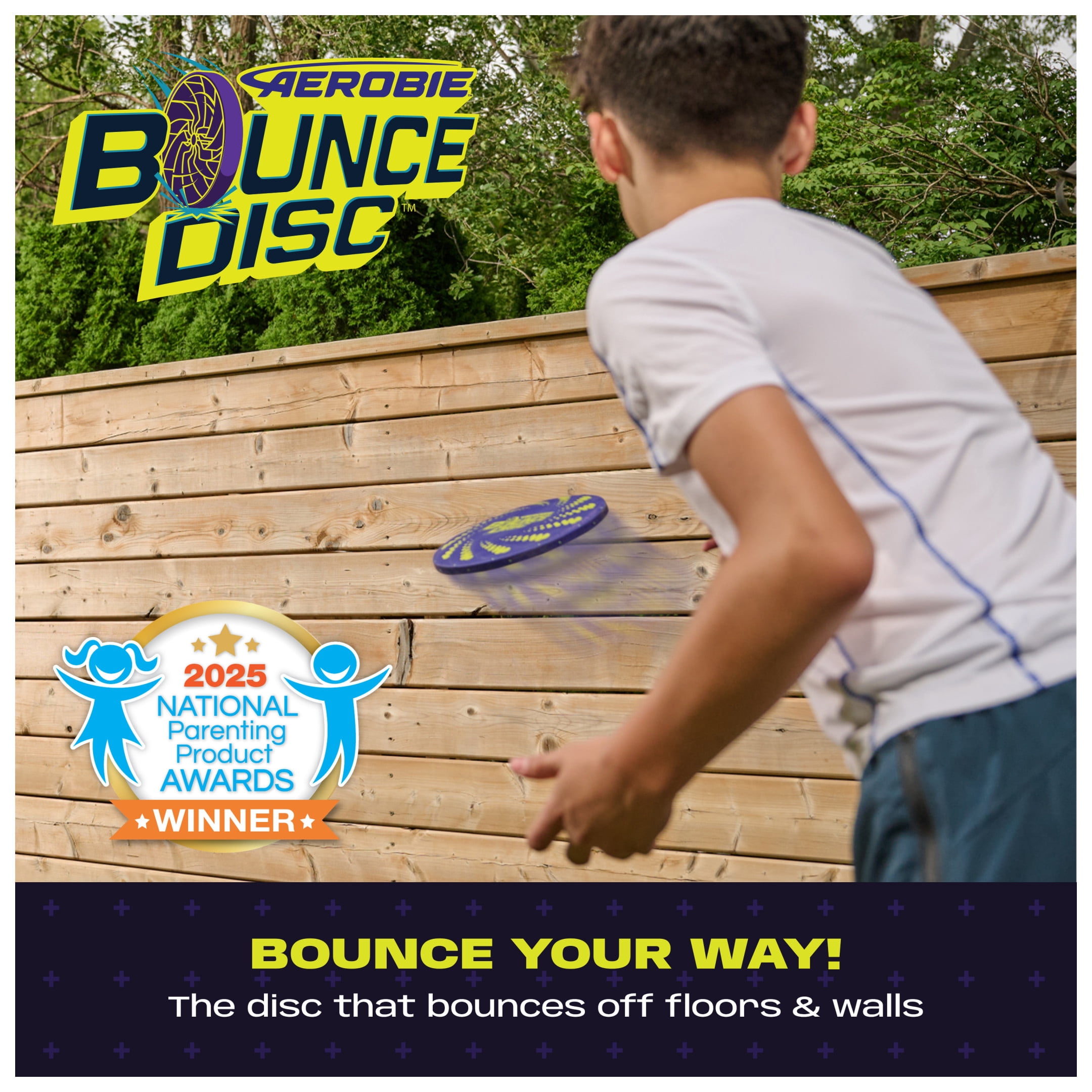 Aerobie Bounce Disc, Outdoor Throwing Flying Disc, for Ages 5 and up