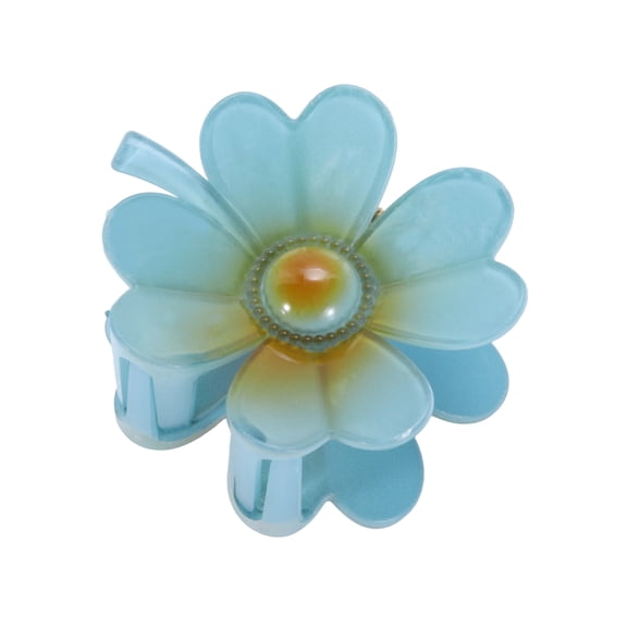 Unique Bargains 1 Pc Claw Clip Four-leaf Flower Hair Clip Blue