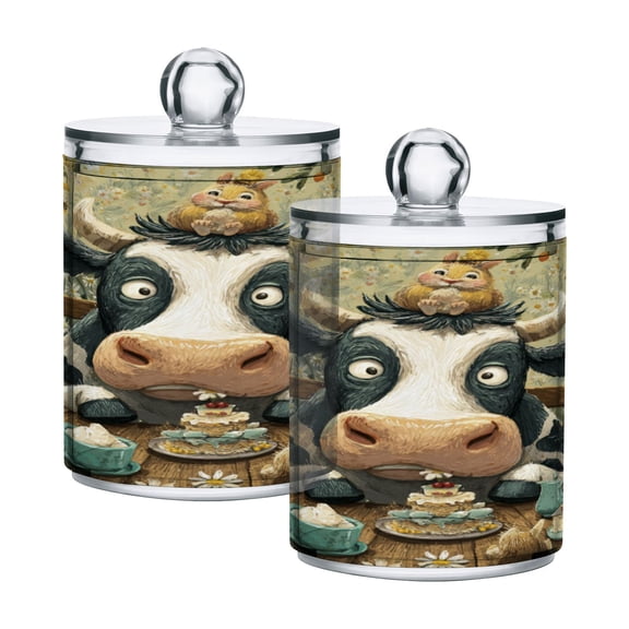 High-value clear storage jars keep life organized and within reach one sizex2 Cute Cow and Rabbits