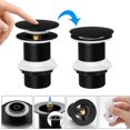 thumbnail image 3 of Tapón de lavabo de prensa universal sin rebosadero Filtro de fregadero negro Tapón emergente Tapón de desagüe de latón resistente a la corrosión antibloqueo, accesorios para cocinas, baños, lavabos, fregaderos esquí esquí Gafas de esquí, 3 of 5