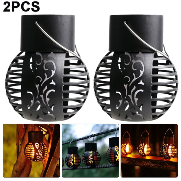 Luces Araña Solares LED JShteea Hueca Impermeable Plástico para Patio 2 Uds