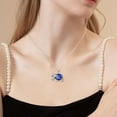 thumbnail image 4 of Juwaliy Collar de Elefante Zafiro Azul Piedra Natal de Septiembre 925 Sterling Silver Dije Joyería de Cristal Mujeres Hija Esposa Mamá Navidad Regalos de Cumpleaños, 4 of 7