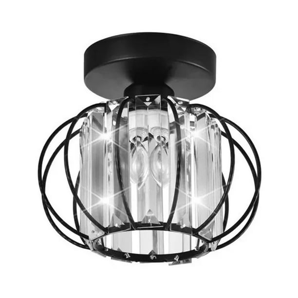 Pantalla de lámpara de techo con forma de farol negro, para pasillo, sala de estar
