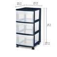 thumbnail image 4 of Sterilite 3 Drawer Cart Plastic, Assorted, 4 of 11