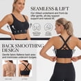 thumbnail image 3 of SOMER Sports Bras Front Zip High Support Wireless Padded Strappy Athletic Yoga Workout Bra for Petite Women & Big Girl Black, 3 of 9