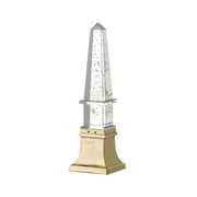 A&B Home Crystal Obelisk Decorative Lighting - 18" - Clear, Silver Finish