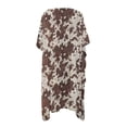 thumbnail image 2 of Xoenoiee Brown Cow Print Womens Kimono Cardigans Beach Cover ups Swimwear Short Sleeve Loose Casual Summer Tops Open Front Resort Wear, 2 of 7