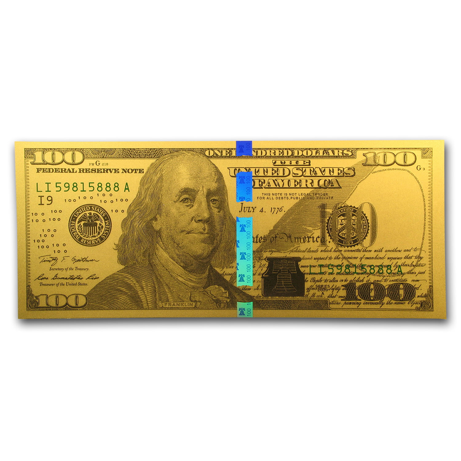 Metal Ring Key Chain Keychain $100 Dollar Bill Benjamin Franklin Us Currency Bling Novelty Logo Symbols 