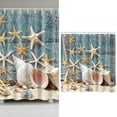 thumbnail image 3 of Nautical Shower Curtain, Marine Sailboat Beach Starfish Shell Sea Life Shower Curtain with Hooks, Waterproof Shower Curtain (70" L × 60" W), 3 of 5