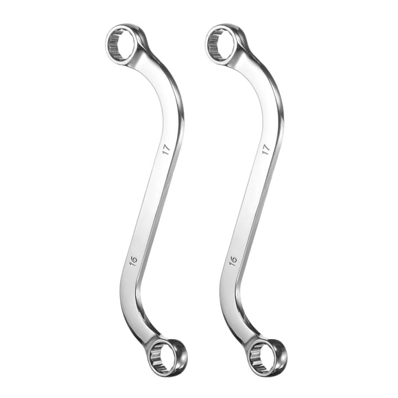 Uxcell Clé à Molette en S 12mm x 13mm Métrique 12 Points Double Extrémité Chromée, Acier 45