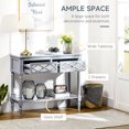 thumbnail image 4 of HOMCOM Vintage Console Table with Mirrored Drawers, Retro Sofa Table for Living Room, Hallway, Grey, 4 of 10