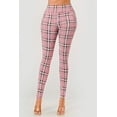 thumbnail image 2 of High Waist Sculpting Treggings With Front Pockets - Pink, White, Black Plaid, 2 of 10