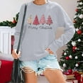 thumbnail image 2 of Fiaer Merry Christmas Women Sweatshirts Cute Xmas Tree Graphic Long Sleeve Plus Size Crew Neck Baggy Holiday Tops Light Gray M, 2 of 4