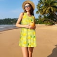 thumbnail image 3 of Fotbe Bright Lemons Vestido de Verano sin Mangas para Mujer – Vestido Midi Línea A, Estilo Camiseta Floral, Vestido Playero Casual y Fluido, 3 of 7