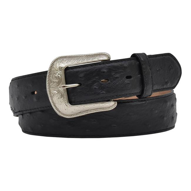 3d belt mens western leather ostrich overlay feathered black 1640 ...