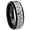 Gray And Black Beveled Edge, variant on Deer Antler Step Edge Black And Blue Tungsten Promised Ring 10MM