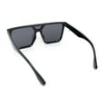 thumbnail image 4 of Womens Flat Top Half Rim Plastic Rectangle Plastic Fashion Sunglasses All Black, 4 of 4