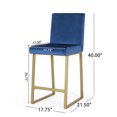thumbnail image 2 of Tabouret de Comptoir en Velours Rembourré 2 Pcs Bleu Marine, 2 of 7