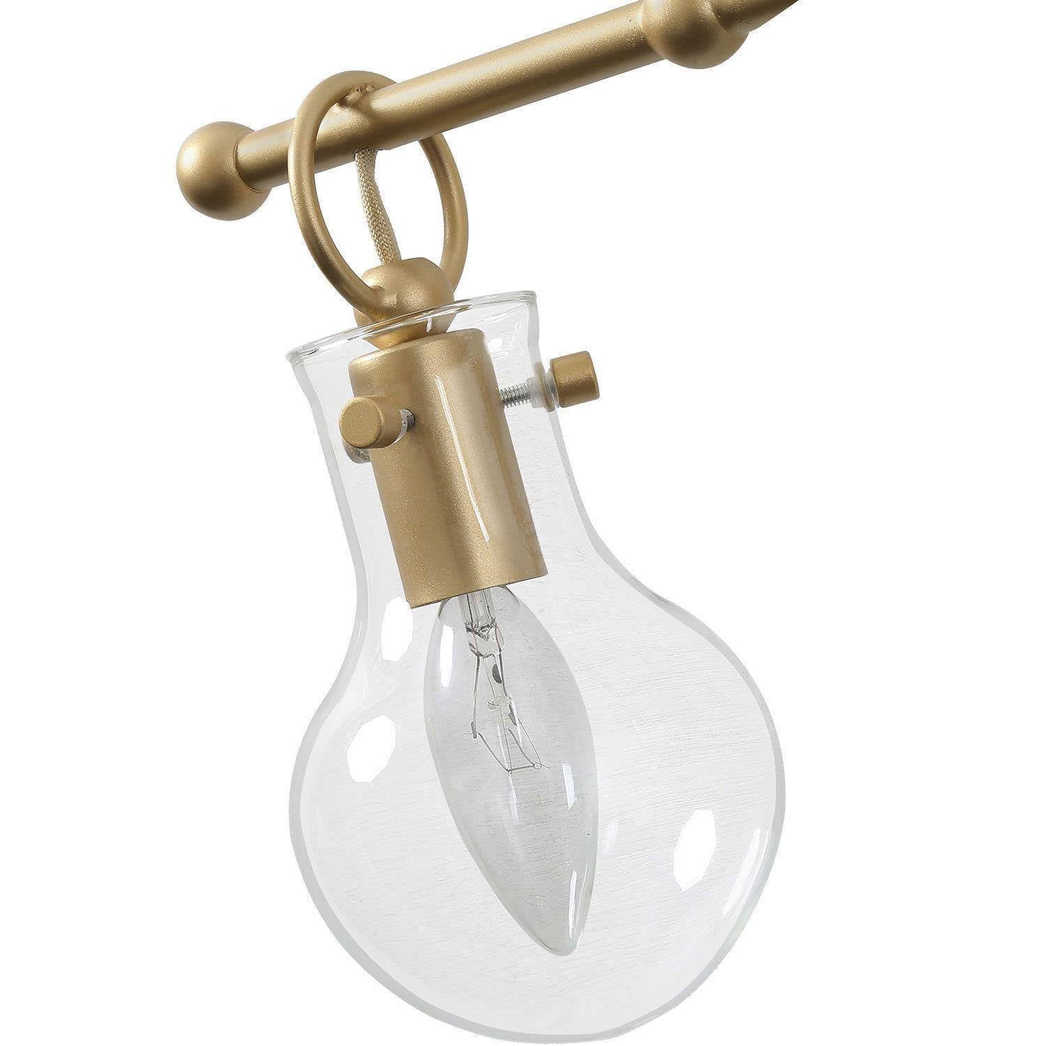 LNC Modern Gold Vanity Light, 3-Light Clear Glass Wall Fixture for Bathroom & Powder Room