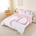 thumbnail image 3 of Erosebridal Girls Pink Bow Queen Duvet Cover Set, D Letter Bedding, Princess Style Bedroom Decor, Pink Reversible 3 Pieces, 1 Duvet Cover and 2 Pillowcases (No Comforter), 3 of 6