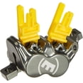 thumbnail image 2 of Magura MT7 Disc Brake Caliper - Front or Rear, Post Mount, 4-Piston, Gray/Yellow, 2 of 3