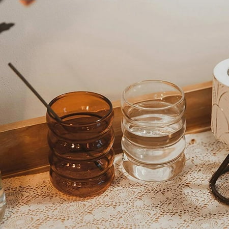 

Water Bottle Wave Shape Glass Cup Heat-resistant Drinkware Home Drinkware Bottle