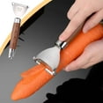 thumbnail image 3 of HengDidi 304 Stainless Steel Fruit Vegetable Peeler - Wood Handle Multi-Purpose Kitchen Tool with Hanging Hole Easy Storage, 3 of 6