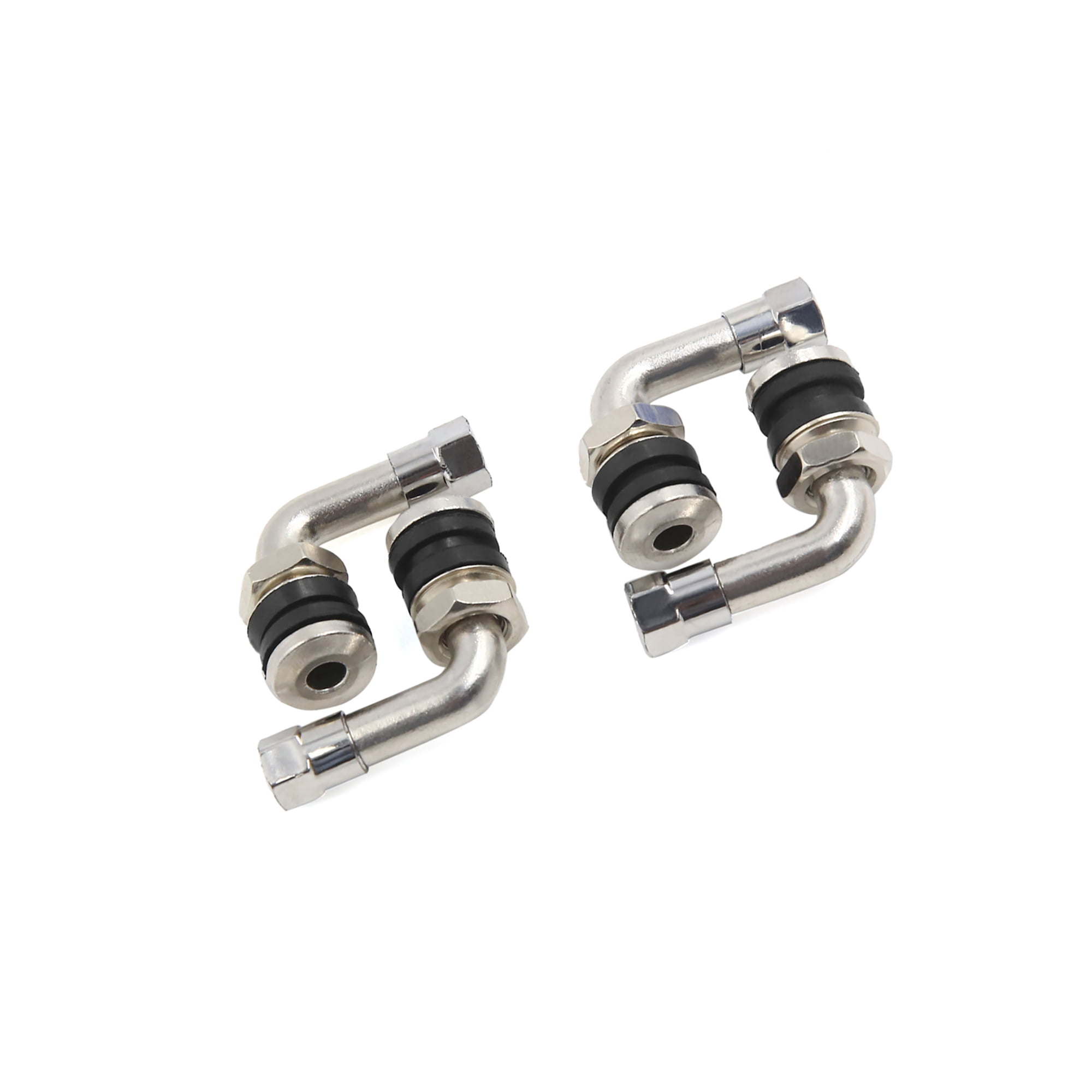 Unique Bargains 4 Pcs 110 Degree Angle Anti-leakage Tire Valve Stem Cap Silver Tone