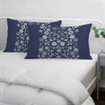 thumbnail image 4 of Japanese Throw Pillow Covers, Navy Blue Country Flowers Leaves Aesthetic Soft Breathable Pillow Cases with Invisible Zipper for Sleeping, Small Pillowcases for Couch Bed Sofa Chair 16x24 Inches, 4 of 9