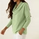 thumbnail image 5 of Uootdi Women's Waffle Knit Tops Cowl Neck Long Sleeve Clothes Trendy Casual Loose Relaxed Fit Knit Pullover Gift, 5 of 9