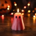 thumbnail image 6 of Decorative Candle Orange Ghost Shaped Unscented Wax Candle for Halloween Home Decor Halloween Party Table Centerpiece 1 Piece, 6 of 8