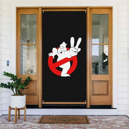 Ghostbusters Door Cover Decorated Banner Tapestry Home Decoration Holiday Party Supplies Door Banner Porch Sign Banner 72.8 x 35.4 Inch