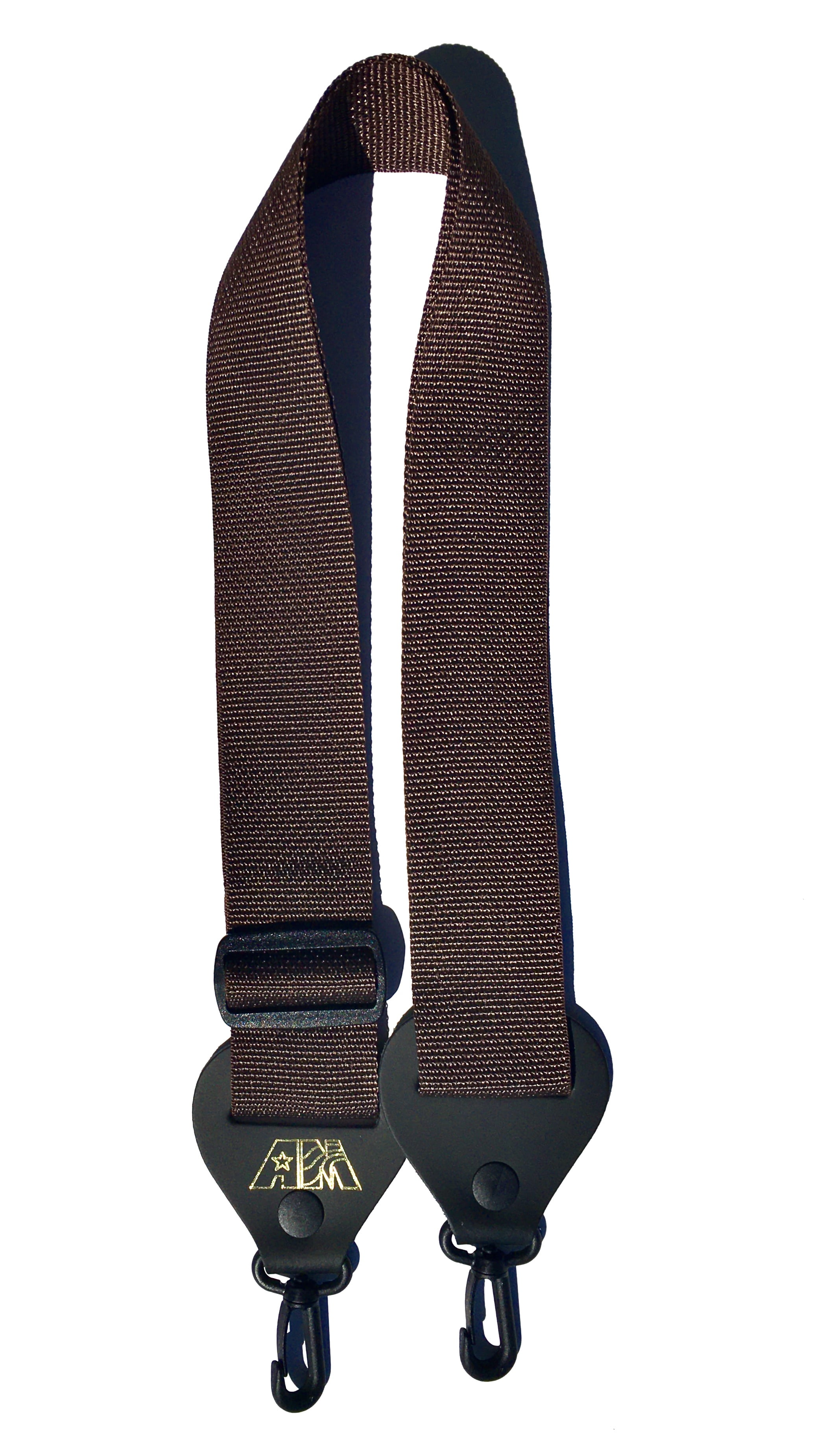 Banjo Strap Brown Nylon Adjustable Length Easy ClipOn Ends Made in USA