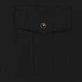 thumbnail image 4 of Coevals Club Mens Pearl Snap Solid Western Cowboy Button Up Dress Short Sleeve Work Shirts Black Large, 4 of 5