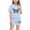 Sky Blue, variant on Lovzfmll 2-Piece Plaid Butterfly Print Set, Short Sleeve Round Neck Top & Elastic Shorts for Boys & Girls, Casual Outfits for Kids 5-6 Years