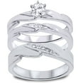 thumbnail image 2 of Pompeii 1/3ct Diamond Engagement Wedding Ring Trio Set 10K White Gold (I/J,I2-I3), 2 of 2